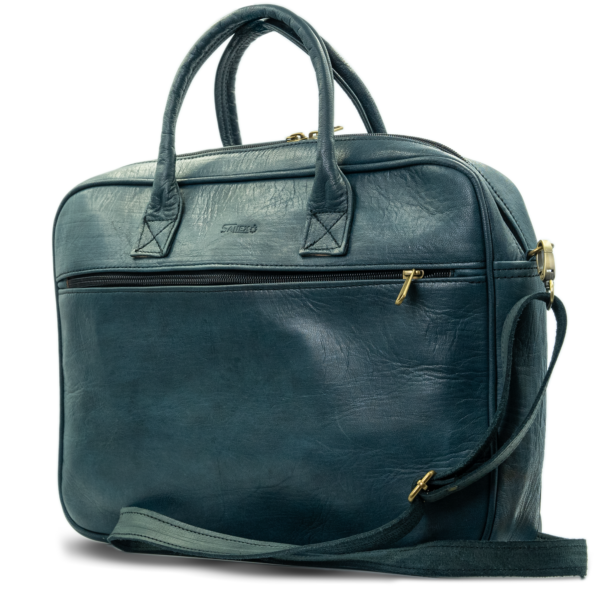 Leather briefcase blue